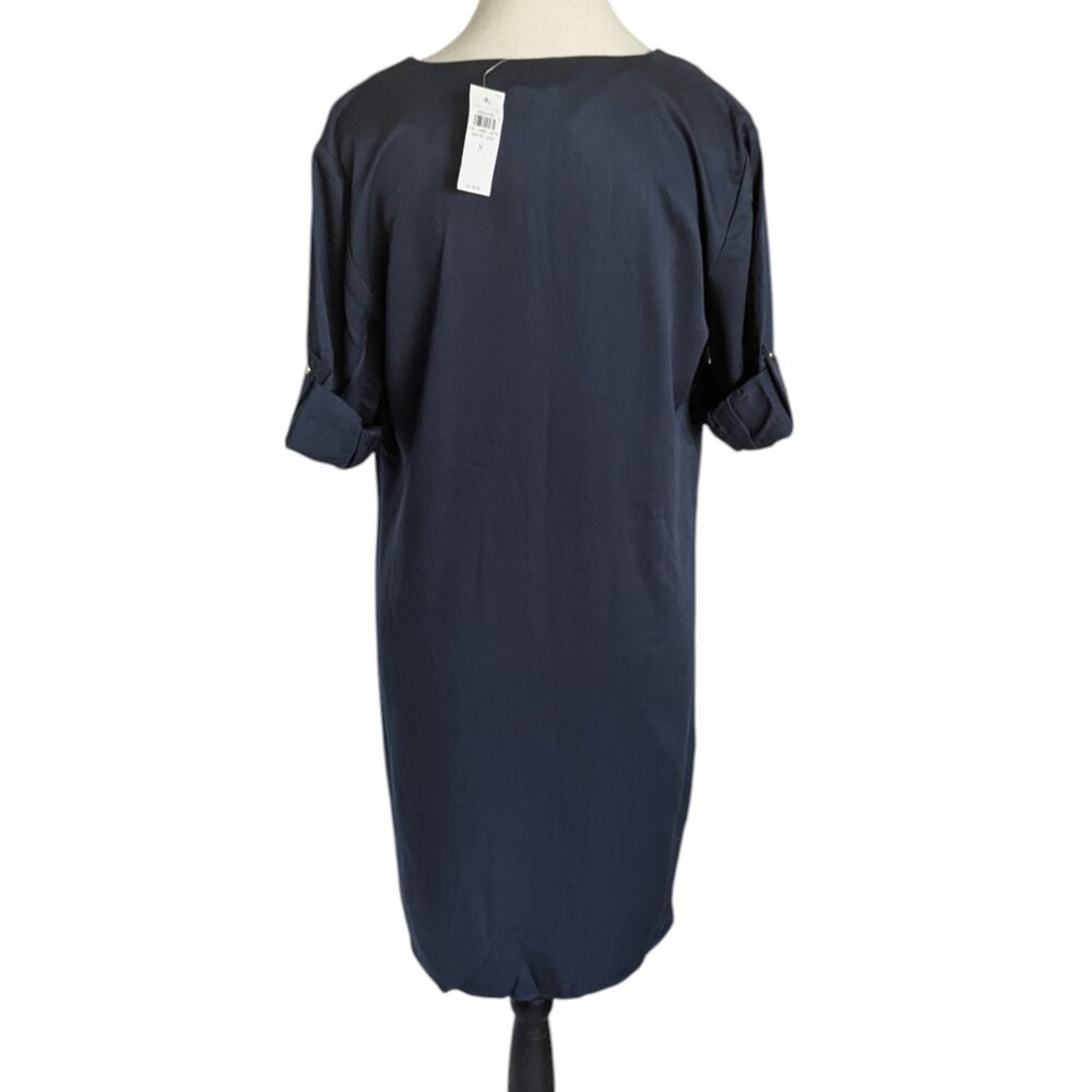 Ann Taylor Navy Popover Shirt Dress – Size Small (NWT) - Picture 4 of 6